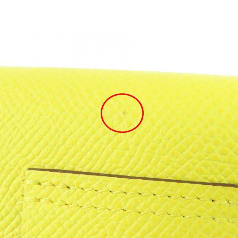 Hermes Constance Slim Vaux Epson Jeanne Naples Silver Hardware Compact Wallet