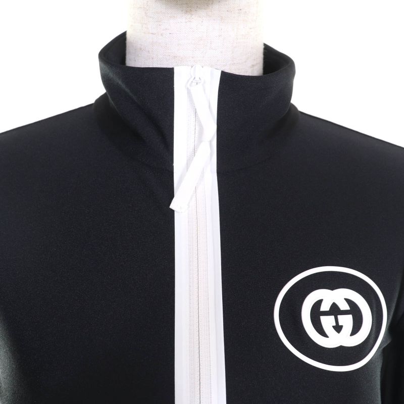 Gucci 22AW 688615 Interlocking G Cropped Spark Ring Long Sleeve Track Top Cut