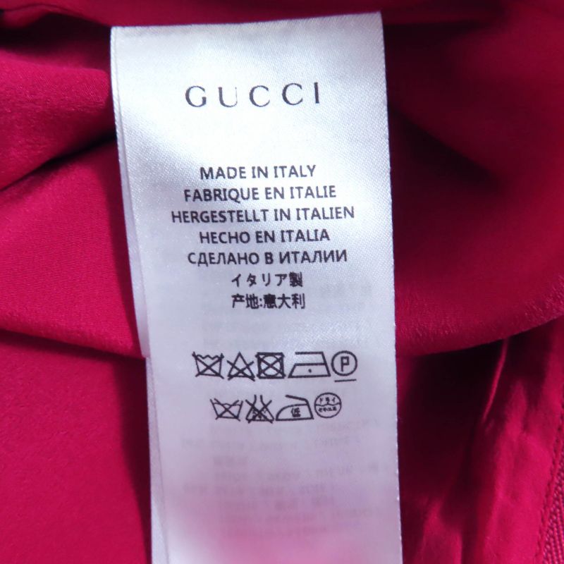 Gucci 410154 Silk Blend Sleeveless Pleated Dress With Belt Pink 38 With Hangers