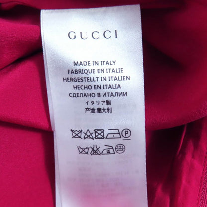 Gucci 410154 Silk Blend Sleeveless Pleated Dress With Belt Pink 38 With Hangers