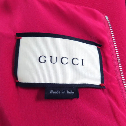 Gucci 410154 Silk Blend Sleeveless Pleated Dress With Belt Pink 38 With Hangers