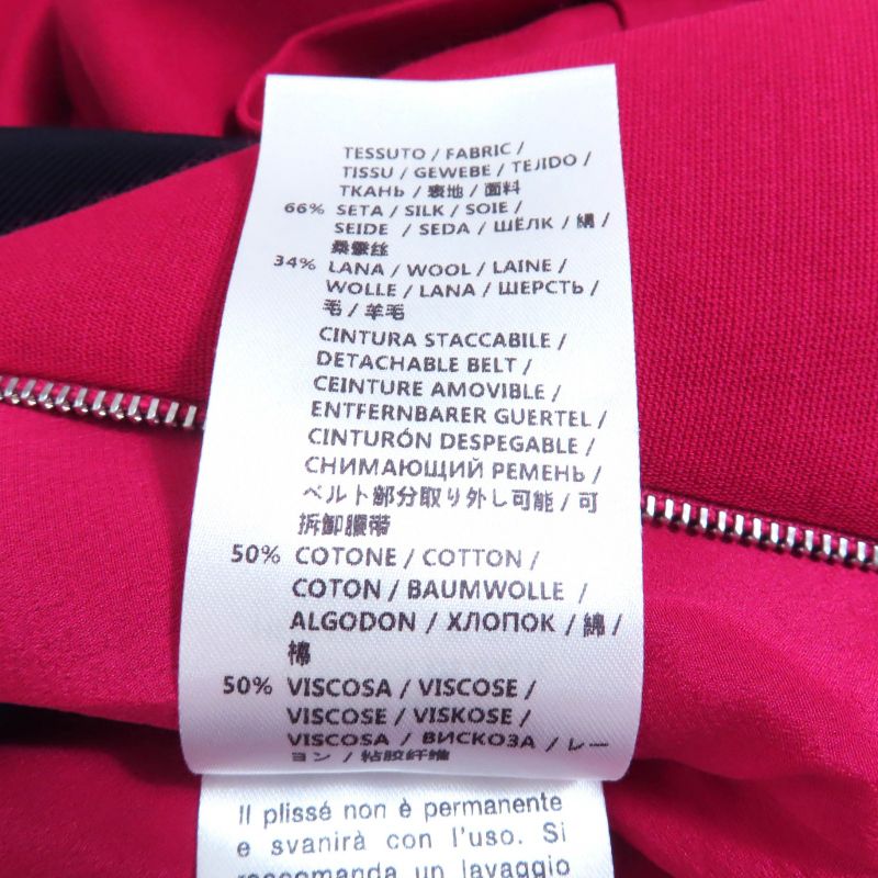 Gucci 410154 Silk Blend Sleeveless Pleated Dress With Belt Pink 38 With Hangers