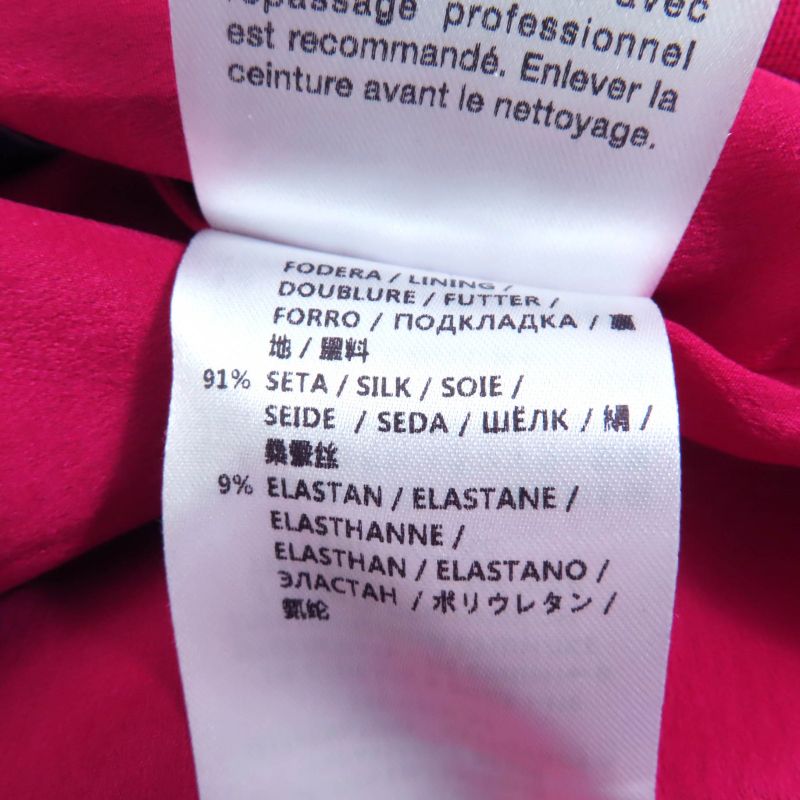 Gucci 410154 Silk Blend Sleeveless Pleated Dress With Belt Pink 38 With Hangers