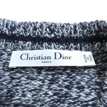 Christian DIOR 21AW 054s01am303 Wool Cashmere Blend Back Logo V-neck Long