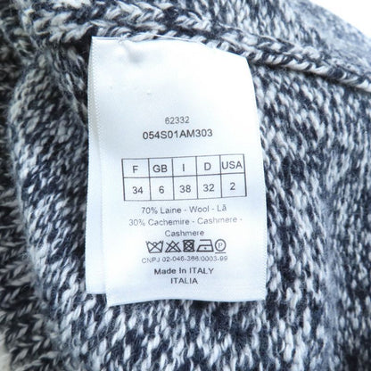 Christian DIOR 21AW 054s01am303 Wool Cashmere Blend Back Logo V-neck Long