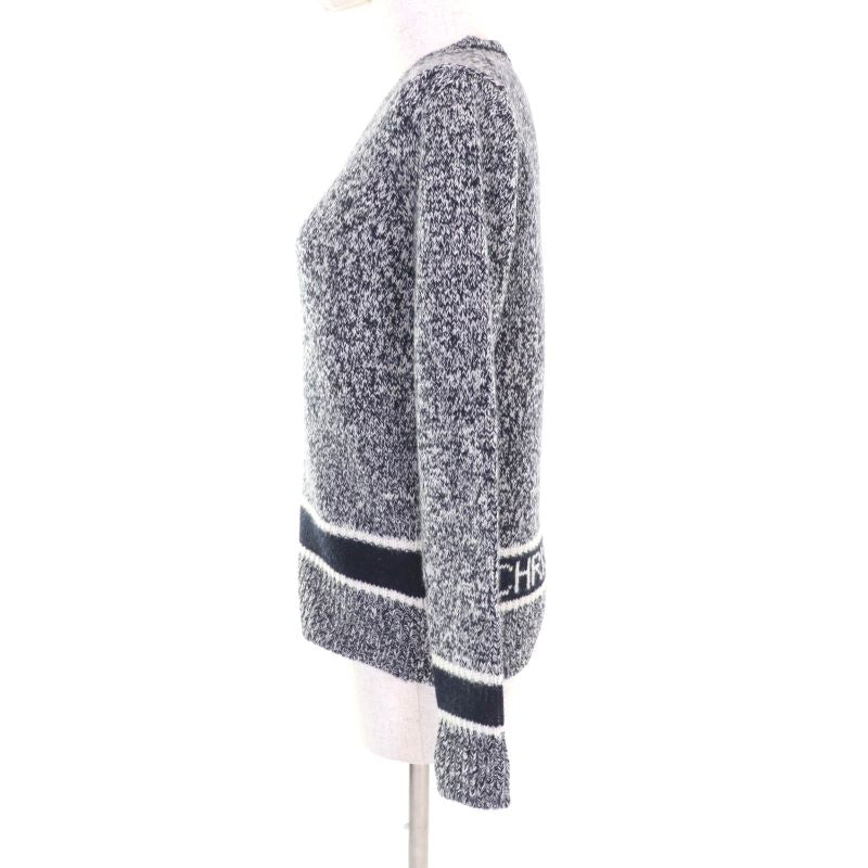 Christian DIOR 21AW 054s01am303 Wool Cashmere Blend Back Logo V-neck Long