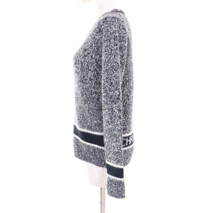 Christian DIOR 21AW 054s01am303 Wool Cashmere Blend Back Logo V-neck Long