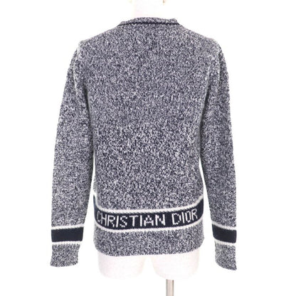 Christian DIOR 21AW 054s01am303 Wool Cashmere Blend Back Logo V-neck Long