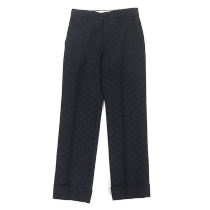 Gucci 664408 GG Pattern Center Press Cotton Pants Bottoms Black 36 Made In