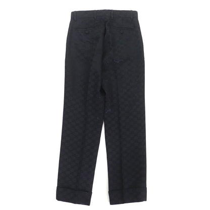 Gucci 664408 GG Pattern Center Press Cotton Pants Bottoms Black 36 Made In