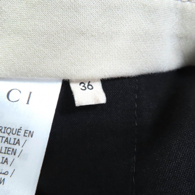 Gucci 664408 GG Pattern Center Press Cotton Pants Bottoms Black 36 Made In