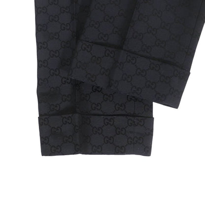 Gucci 664408 GG Pattern Center Press Cotton Pants Bottoms Black 36 Made In