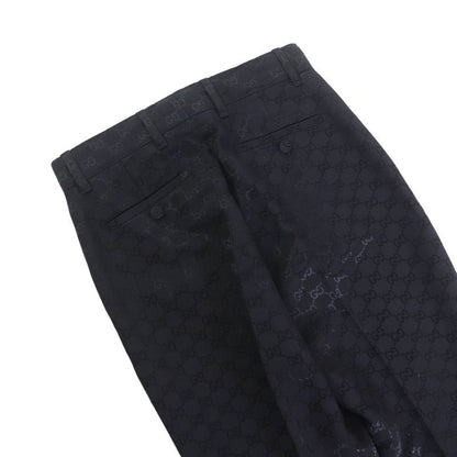 Gucci 664408 GG Pattern Center Press Cotton Pants Bottoms Black 36 Made In