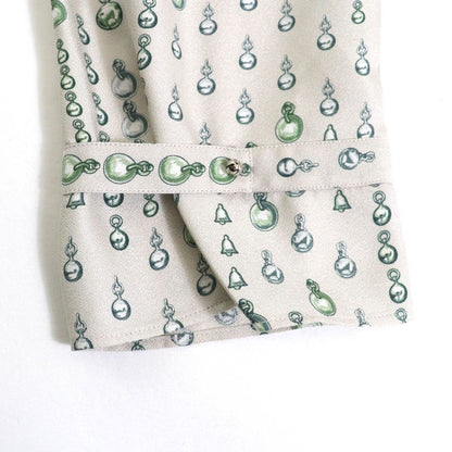 Hermes 22aw 2h0619dn 100% Silk Back Ribbon Total Pattern Long Sleeves Cut and