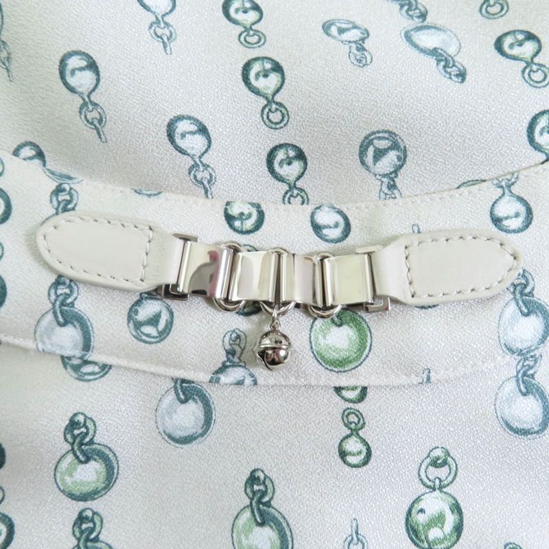 Hermes 22aw 2h0619dn 100% Silk Back Ribbon Total Pattern Long Sleeves Cut and