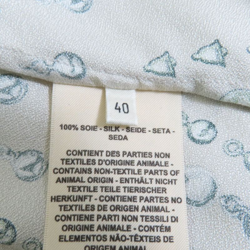 Hermes 22aw 2h0619dn 100% Silk Back Ribbon Total Pattern Long Sleeves Cut and