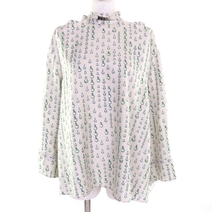 Hermes 22aw 2h0619dn 100% Silk Back Ribbon Total Pattern Long Sleeves Cut and