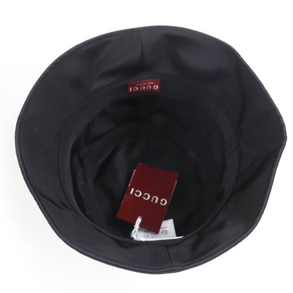 Gucci 25SS 813534 Logo Bucket Hat Black L Storage With Bag Made In Italy