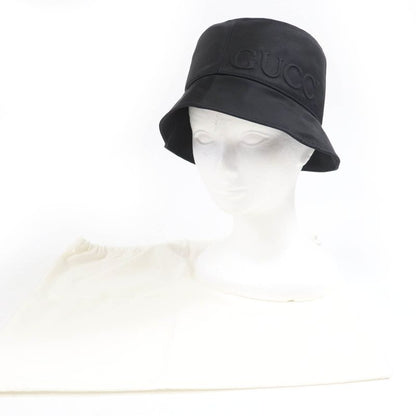 Gucci 25SS 813534 Logo Bucket Hat Black L Storage With Bag Made In Italy