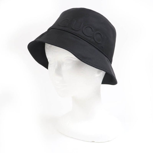 Gucci 25SS 813534 Logo Bucket Hat Black L Storage With Bag Made In Italy