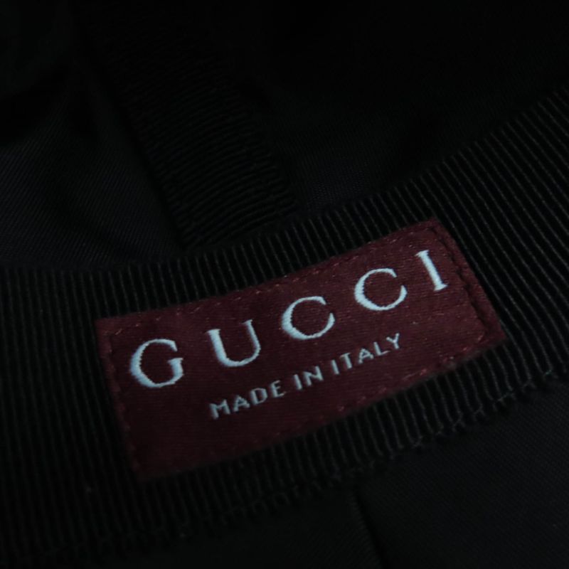 Gucci 25SS 813534 Logo Bucket Hat Black L Storage With Bag Made In Italy