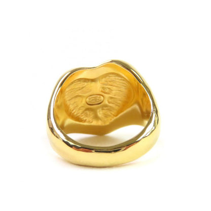 CHANEL L25A Coco Mark Heart Ring - Gold - Black Size Equivalent To Size 11 With
