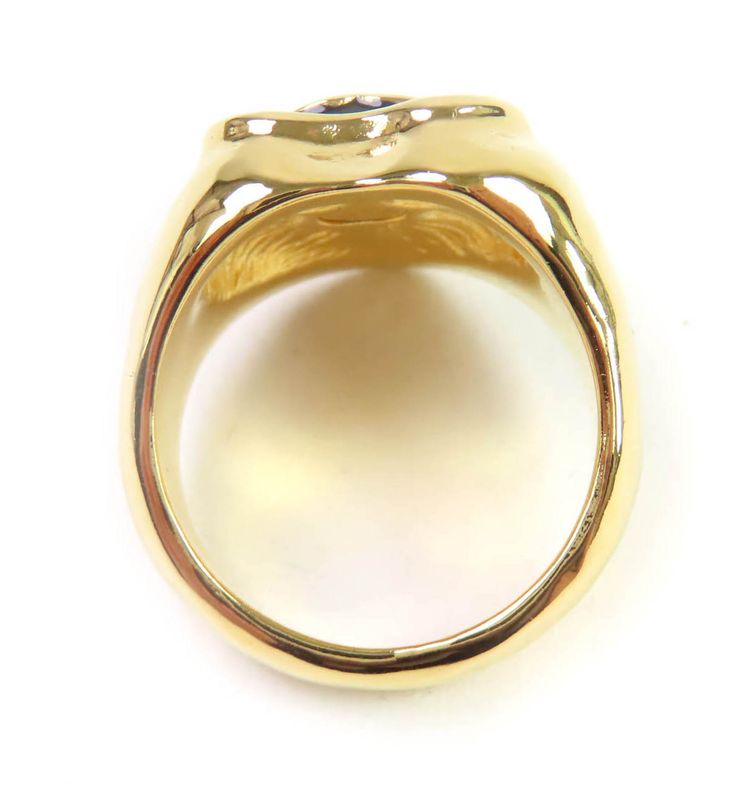 CHANEL L25A Coco Mark Heart Ring - Gold - Black Size Equivalent To Size 11 With