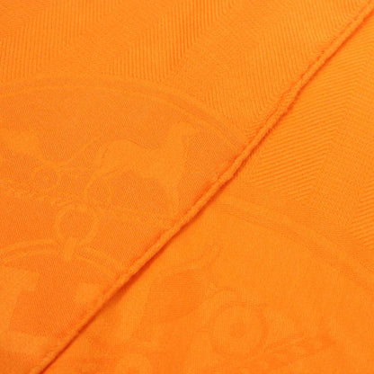 Hermes 262494s New Livris Cashmere Silk Shawl Orange Made In France Women