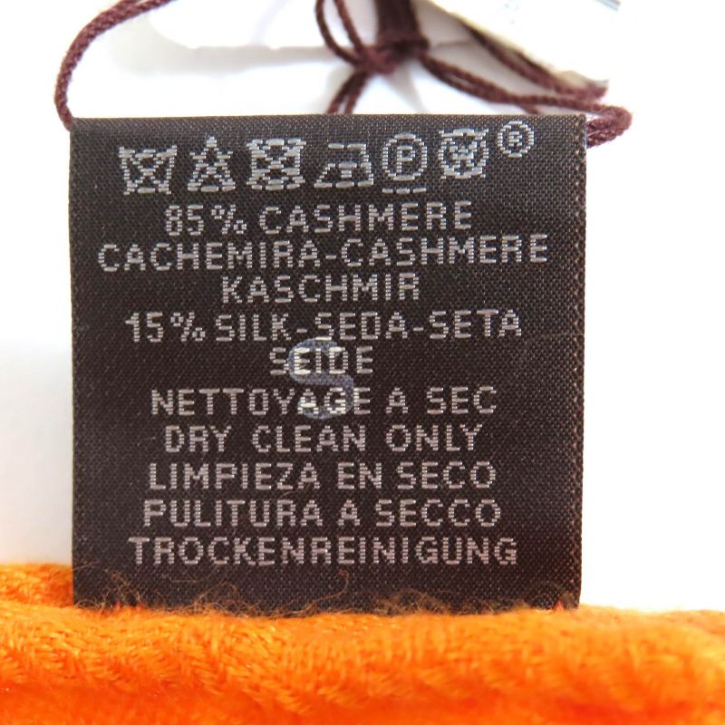 Hermes 262494s New Livris Cashmere Silk Shawl Orange Made In France Women
