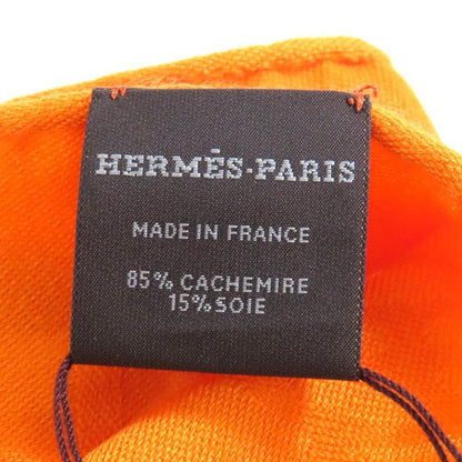 Hermes 262494s New Livris Cashmere Silk Shawl Orange Made In France Women