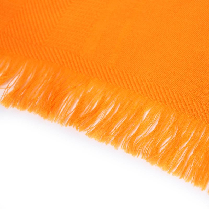 Hermes 262494s New Livris Cashmere Silk Shawl Orange Made In France Women