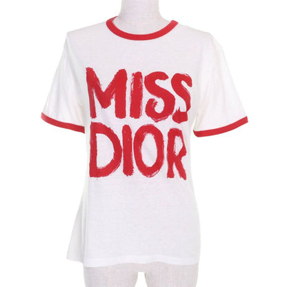 Christian DIOR 453t40a4554 Cotton Linen MISS DIOR Graffiti Crew Neck Short