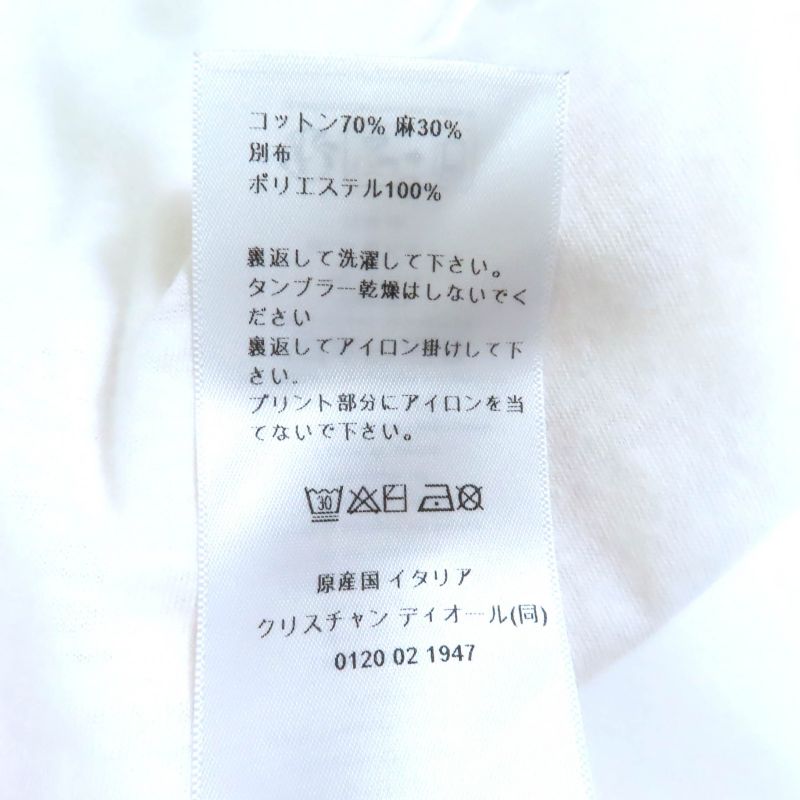 Christian DIOR 453t40a4554 Cotton Linen MISS DIOR Graffiti Crew Neck Short