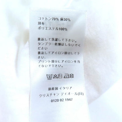 Christian DIOR 453t40a4554 Cotton Linen MISS DIOR Graffiti Crew Neck Short