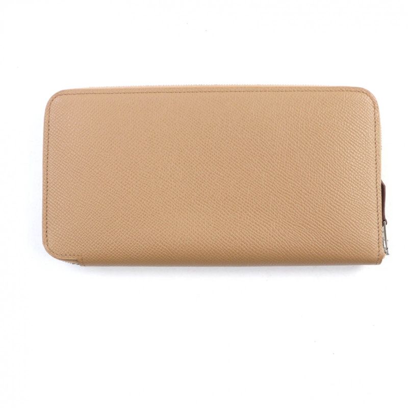 Hermes Azap Long Silk Quin Chai Vaux Epson Round Zip Long Wallet With Box