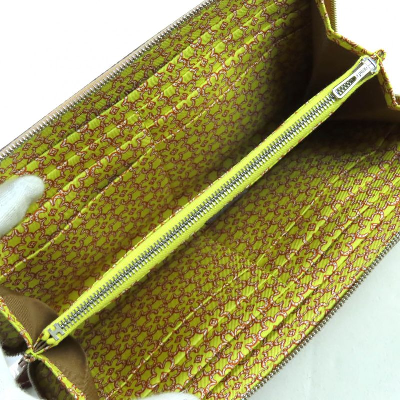 Hermes Azap Long Silk Quin Chai Vaux Epson Round Zip Long Wallet With Box