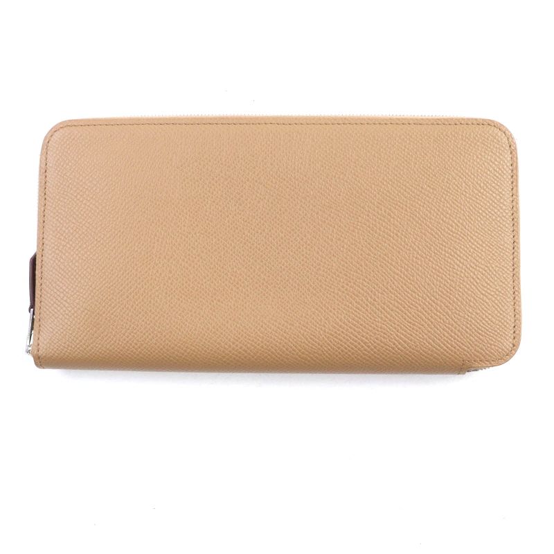 Hermes Azap Long Silk Quin Chai Vaux Epson Round Zip Long Wallet With Box