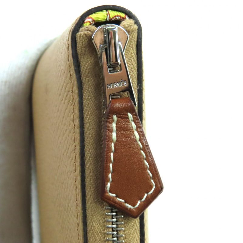Hermes Azap Long Silk Quin Chai Vaux Epson Round Zip Long Wallet With Box