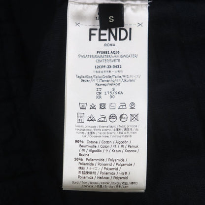  Fendi 2023 Fy0981 FF Logo Zucca Pattern Embossed Pullover Hoodie Black S Made