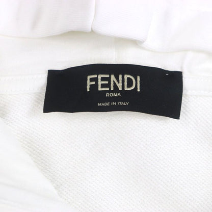  Fendi 2020 Faf595 Logo Print Long Sleeve Pullover Hoodie White L Made In