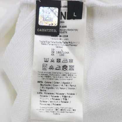  Fendi 2020 Faf595 Logo Print Long Sleeve Pullover Hoodie White L Made In