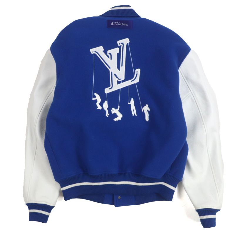 Louis Vuitton Hkl80emjy Puppet Baseball Blouson Sleeve Leather Stajan Blue
