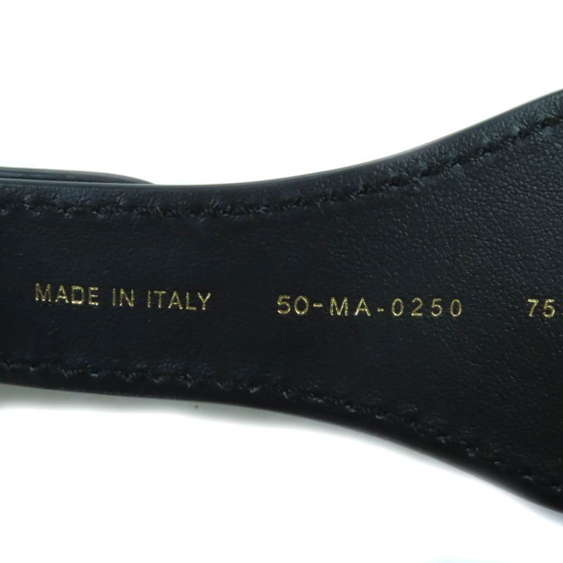 Christian DIOR B0001cbte Canvas Logo Embroidery Leather Combi Belt Storage