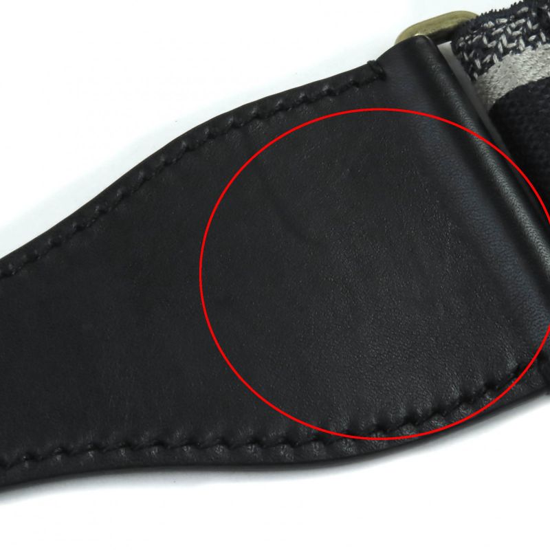 Christian DIOR B0001cbte Canvas Logo Embroidery Leather Combi Belt Storage