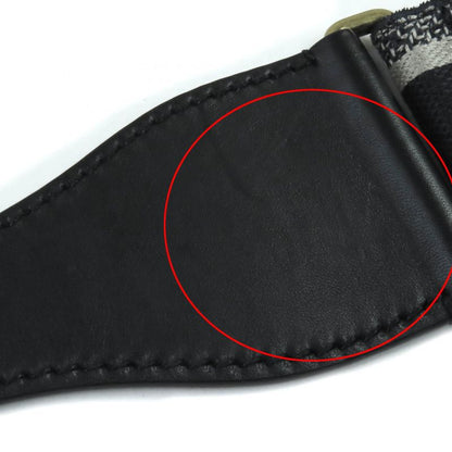 Christian DIOR B0001cbte Canvas Logo Embroidery Leather Combi Belt Storage