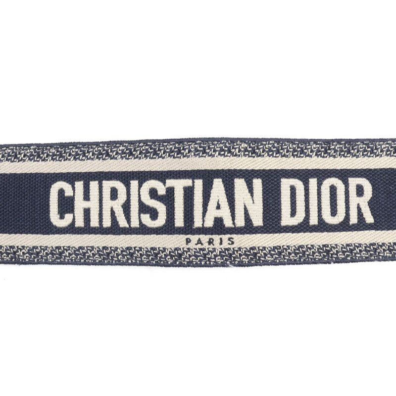 Christian DIOR B0001cbte Canvas Logo Embroidery Leather Combi Belt Storage