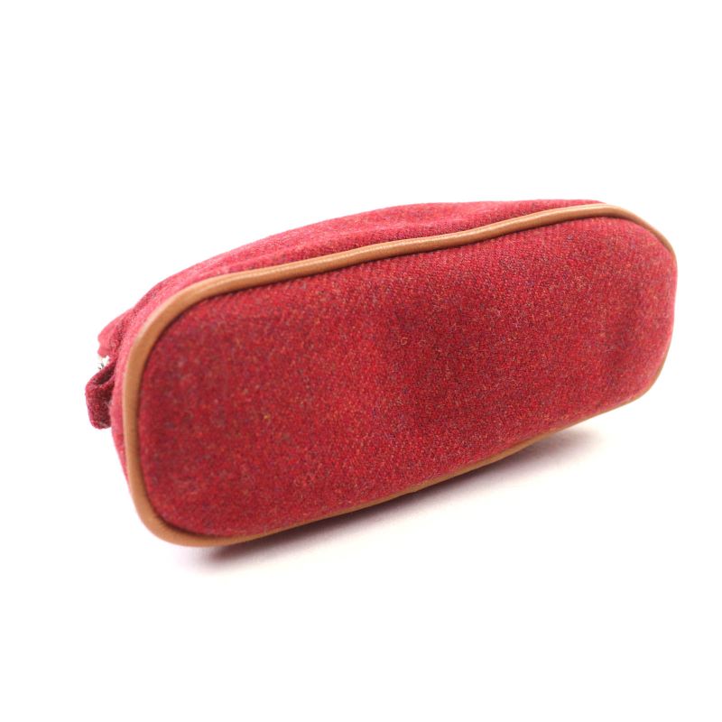 Hermes Bolide Pouch Mini 100% Wool Rouge H Logo Embroidery Leather Use Cosmetic