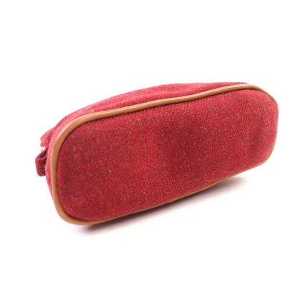 Hermes Bolide Pouch Mini 100% Wool Rouge H Logo Embroidery Leather Use Cosmetic