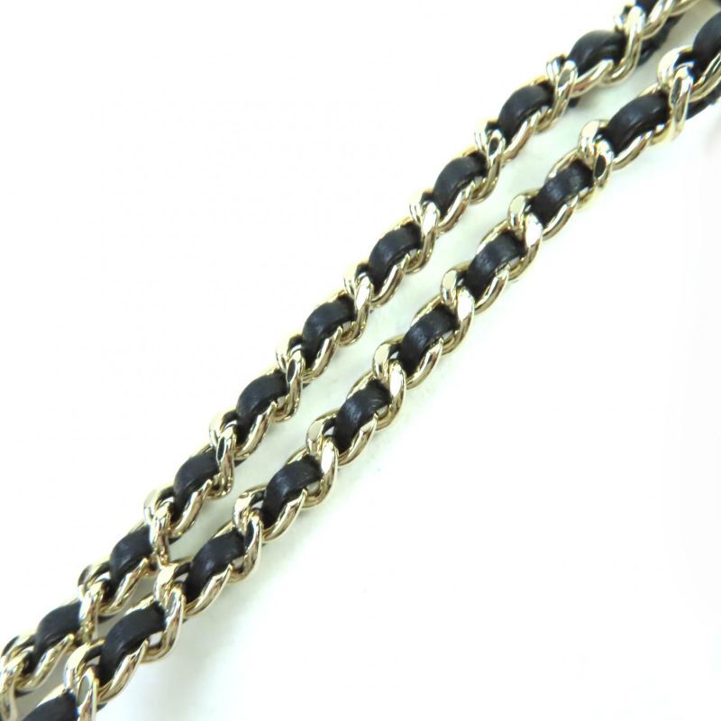 CHANEL B23C Rhinestone Coco Mark Star Choker Black Gold With Box And Storage