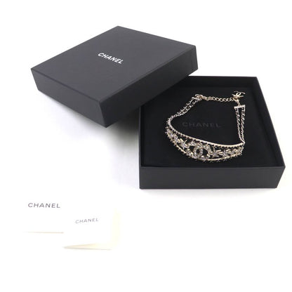 CHANEL B23C Rhinestone Coco Mark Star Choker Black Gold With Box And Storage